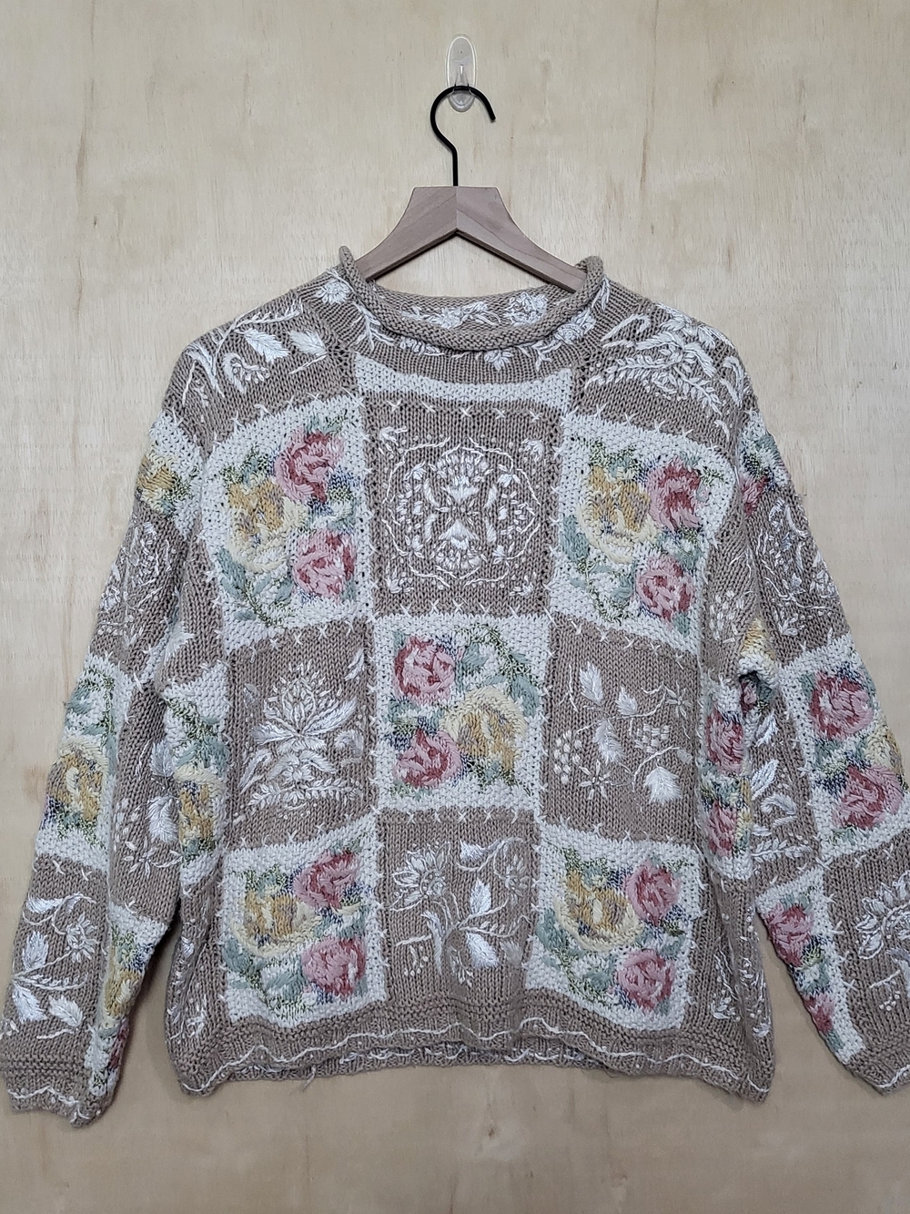 Size:L Vintage Capezio Floral Knit Sweater 90s Cottagecore